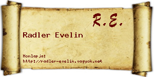 Radler Evelin névjegykártya